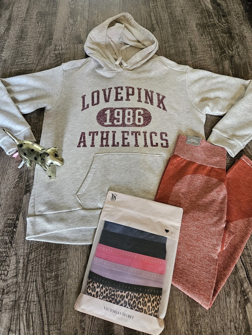 NWT & NWOT VS Pink Bundle-Sweatshirt, Leggings, Panty Pack/Dog All LARGE!